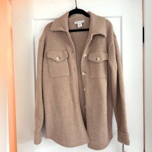 Women’s teddy button down. Size small. Tan